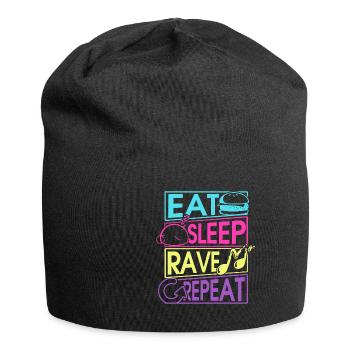 Eat Sleep Rave Repeat Geschenk - Jersey-Beanie - Schwarz - Vorne