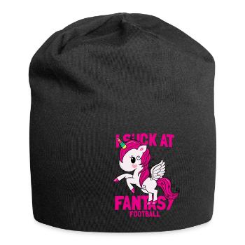 I Suck At Fantasy Football Einhorn Geschenk - Jersey-Beanie - Schwarz - Vorne