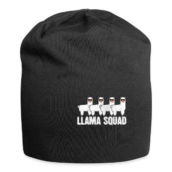 Lama - Jersey-Beanie - Schwarz - Vorne