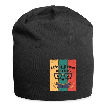 Bücher - Jersey-Beanie - Schwarz - Vorne