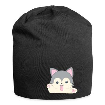Husky - T-shirt Husky - Husky Chien mignon - Bonnet en jersey - noir - Devant