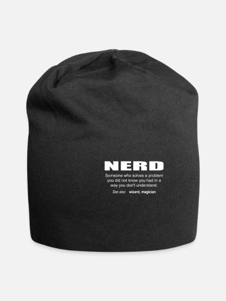 Nerd Description - Jersey Beanie - black