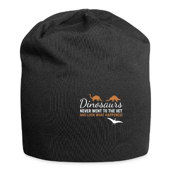 Dinosaurier gingen nie zum Tierarzt. Veterinär - Jersey-Beanie - Schwarz - Vorne