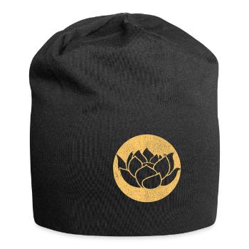 Yoga Lotus Kontur Silhouette - Jersey-Beanie - Schwarz - Vorne