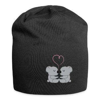 Koala - Koalas - Koalafan - Paar - Liebe - Herz - Jersey-Beanie - Schwarz - Vorne