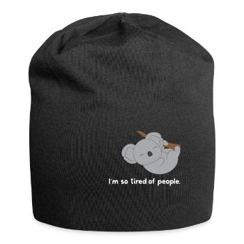 Koala - Koalas - Koalafan - Introvert - Geschenk - Jersey-Beanie - Schwarz - Vorne