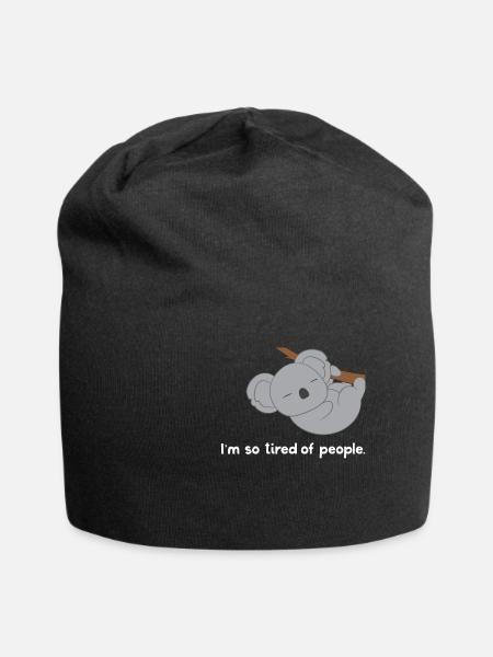 Koala - Koalas - Koalafan - Introvert - Gift - Jersey Beanie - black