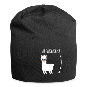 Alpaka Lustig Tierliebhaber Geschenkidee - Jersey-Beanie - Schwarz - Vorne