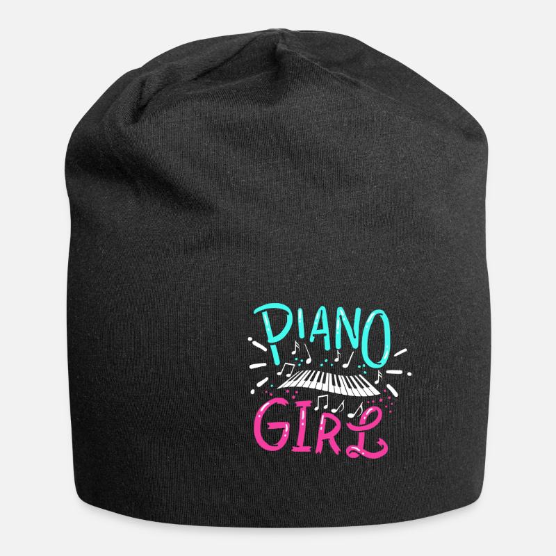 Klavier - Jersey-Beanie - Schwarz