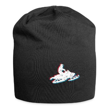 Schneemobil Geschenk Schnee Fahrzeug - Jersey-Beanie - Schwarz - Vorne