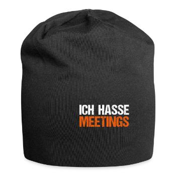 Funny Office Work Meeting Colleagues Fun Gift - Jersey Beanie - black - Front
