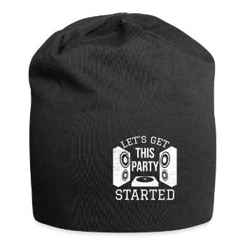 DJ Records Djane Turntable Music Vinyl - Jersey Beanie - black - Front