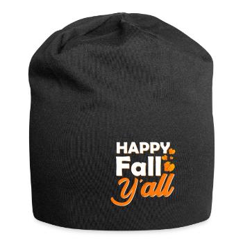 Autumn gift colorful leaves rain - Jersey Beanie - black - Front