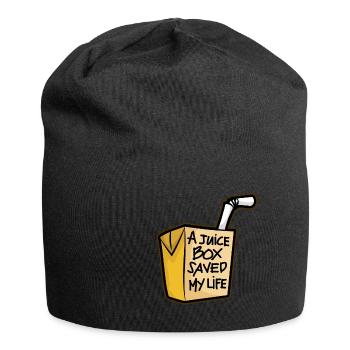 Saft Päckchen Trinkpäckchen Diabetes Diabetiker - Jersey-Beanie - Schwarz - Vorne