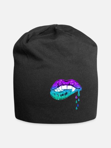 Melting lips - Jersey Beanie - black