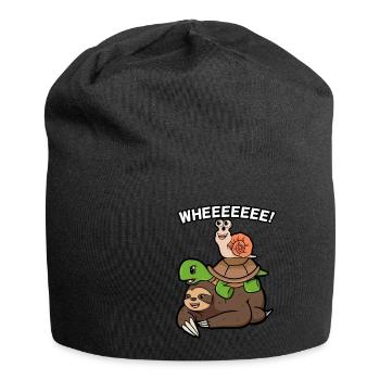 Tortue escargot et paresse - Bonnet en jersey - noir - Devant