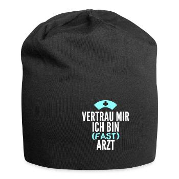 Fast Arzt Lustig Geschenk - Jersey-Beanie - Schwarz - Vorne