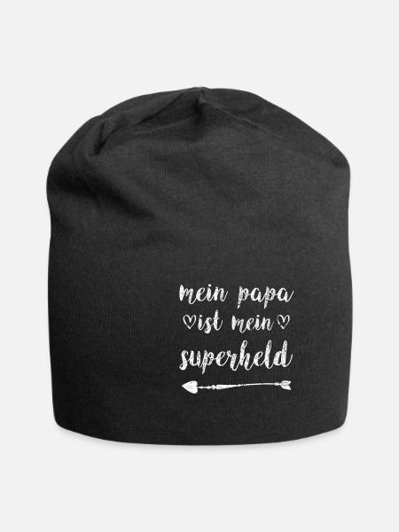 Superheld Papa mein papa ist mein superheld - Jersey-Beanie - Schwarz