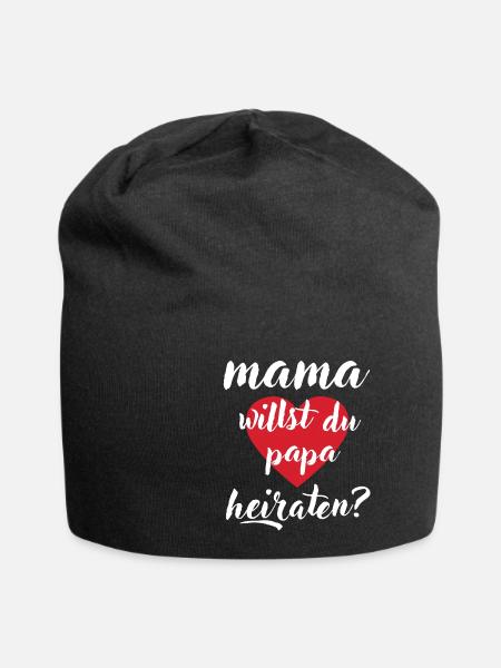 mama willst du papa heiraten - Jersey-Beanie - Schwarz