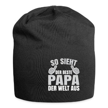 so sieht der beste papa der welt aus - Jersey-Beanie - Schwarz - Vorne