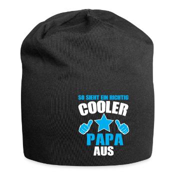 so sieht ein richtig cooler papa aus - Jersey-Beanie - Schwarz - Vorne