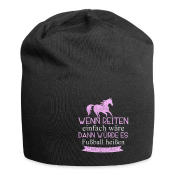 Reiten Fußball - Jersey-Beanie - Schwarz - Vorne