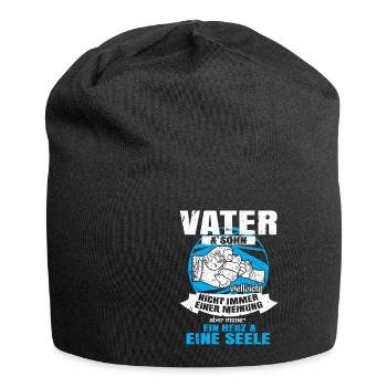 Papa und Söhne vater sohn vielleicht nicht immer - Jersey-Beanie - Schwarz - Vorne