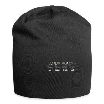Un Deux Trois Chat Chat Drôle Animal Français - Bonnet en jersey - noir - Devant