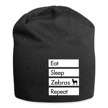 Eat Sleep Zebras Repeat - Zebra Design - Jersey-Beanie - Schwarz - Vorne