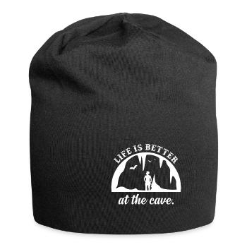 Life is better in the cave gift hobby - Jersey Beanie - black - Front