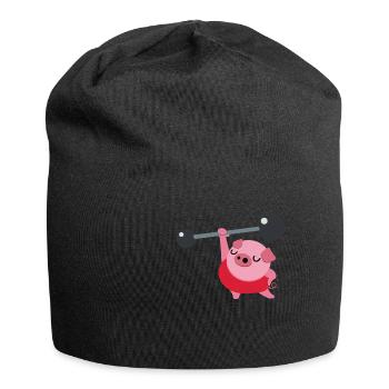 Weightlifting Fitness Pig Ironically - Jersey Beanie - black - Front