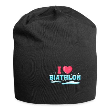 J'aime le biathlon - Bonnet en jersey - noir - Devant