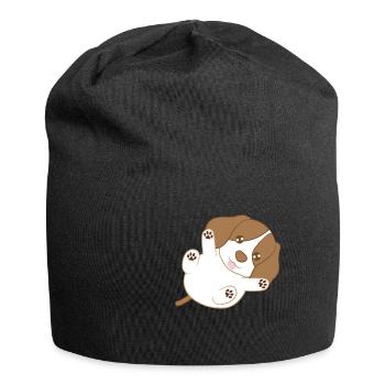 Beagle - Beagles - Pfoten - Welpe - Jersey-Beanie - Schwarz - Vorne
