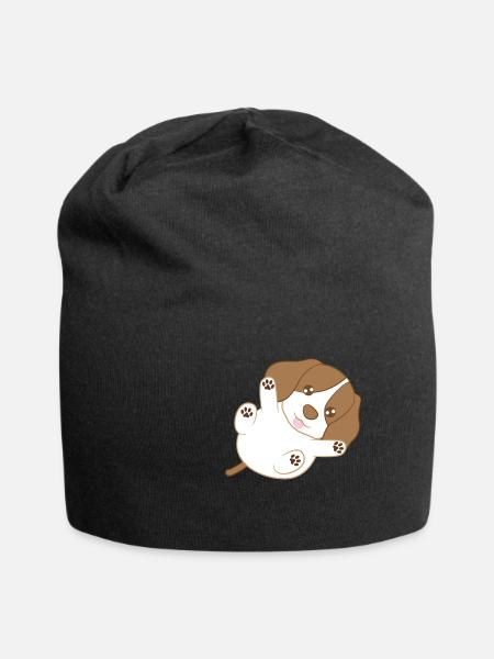 Beagle - Beagles - Pfoten - Welpe - Jersey-Beanie - Schwarz