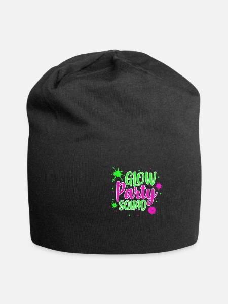 Glow Neon Party Party Squad Fest Glow Gift - Bonnet en jersey - noir