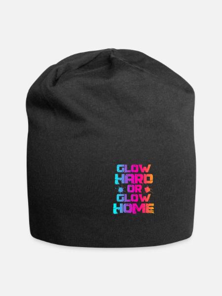 Glow party neon lights color gift - Jersey Beanie - black