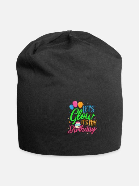 Glow Birthday Party Neon Birthday Gift - Jersey Beanie - black