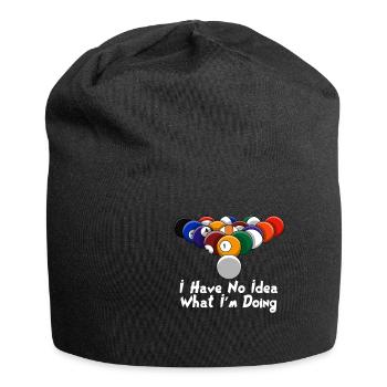 Billard Snooker Pool Spieler Lustig Geschenk - Jersey-Beanie - Schwarz - Vorne