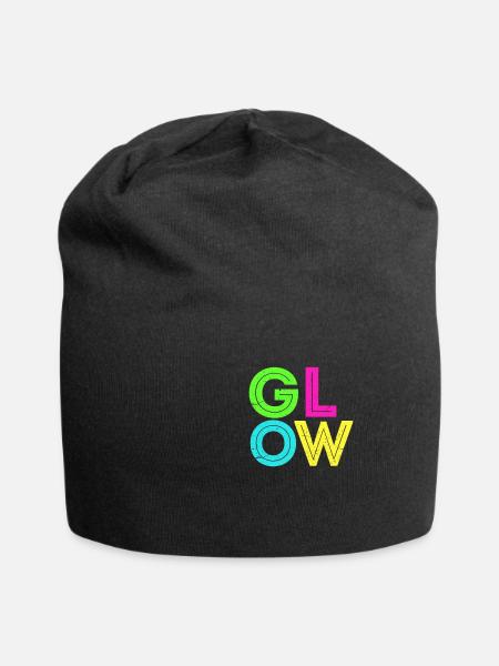 Glow Holy Festival Neon Led Party Motto Geschenk - Jersey-Beanie - Schwarz