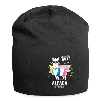 90er Jahre Party Outfit Kostüm Klamotten Kassette - Jersey-Beanie - Schwarz - Vorne