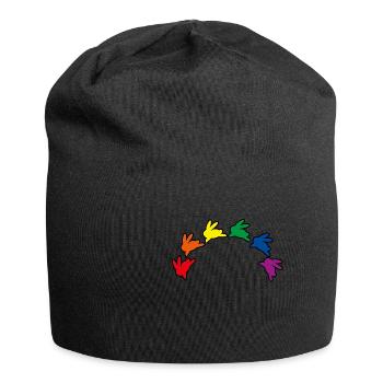 Kaninchen Regenbogen - Jersey-Beanie - Schwarz - Vorne