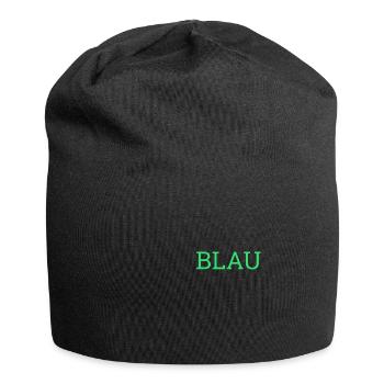 bleu en lettres vertes - Bonnet en jersey - noir - Devant