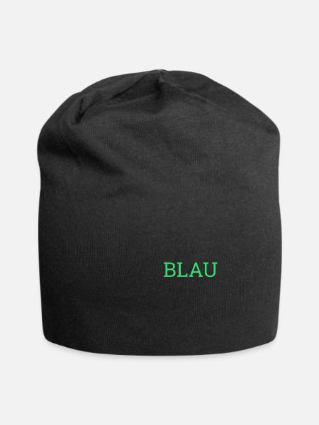 bleu en lettres vertes - Bonnet en jersey - noir
