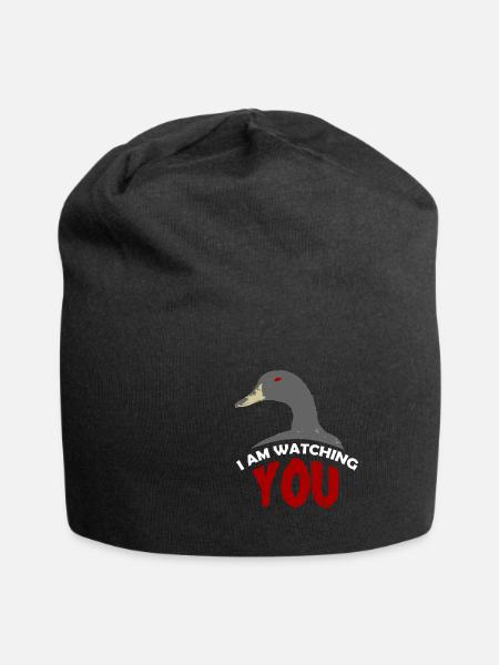 Anatidaephobie Angst vor Enten I am watching you - Jersey-Beanie - Schwarz