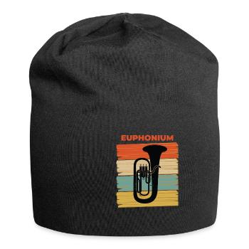 Euphonium Retro Vintage Design Gift Tuba - Jersey Beanie - black - Front