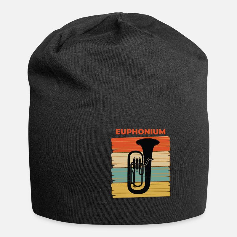Euphonium Retro Vintage Design Geschenk Tuba - Jersey-Beanie - Schwarz
