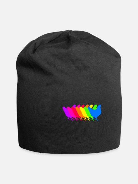 Bunte Hühner Truppe - Jersey-Beanie - Schwarz