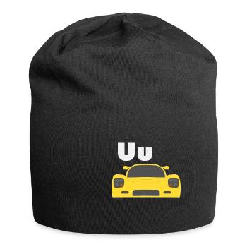 Car Alphabet U - Jersey Beanie - black - Front