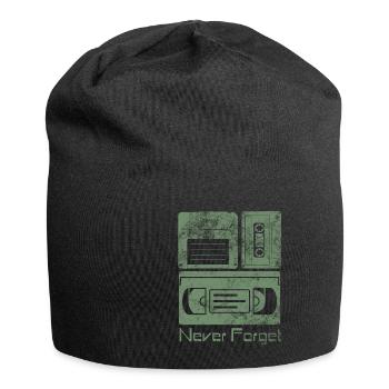 Never Forget Funny Floppy Disk VHS TAPE 80er 90er - Jersey-Beanie - Schwarz - Vorne