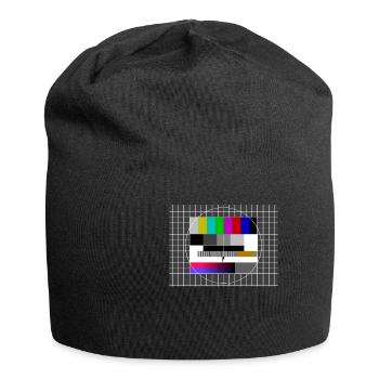 Testbild Sendepause 80er 80's - Jersey-Beanie - Schwarz - Vorne